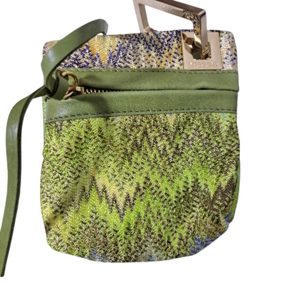 Missoni Women's Green Multi Leather Trim Small Coin Purse - Picture 2 of 9